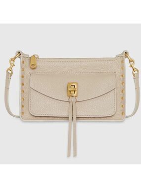 REBECCA MINKOFF Darren Mini Top Zip Crossbody Stone-NWT